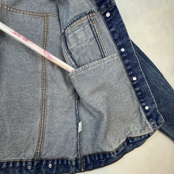 Vintage Wrangler Denim Jean‎ Jacket Womens Measures Medium No Tag USA Made - Picture 7 of 10